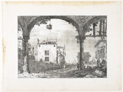 La Portique à la Lanterne, plate from Vedute, altre presse da i loughi, altre ideate, 1740-1745 by Giovanni Antonio Canal